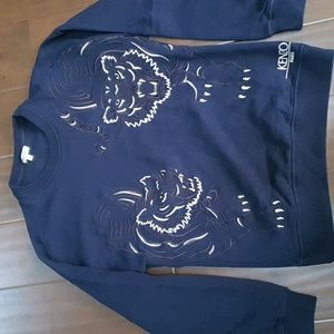 Kenzo Double Tiger Sweatshirt - size Medium - Navy Blue
